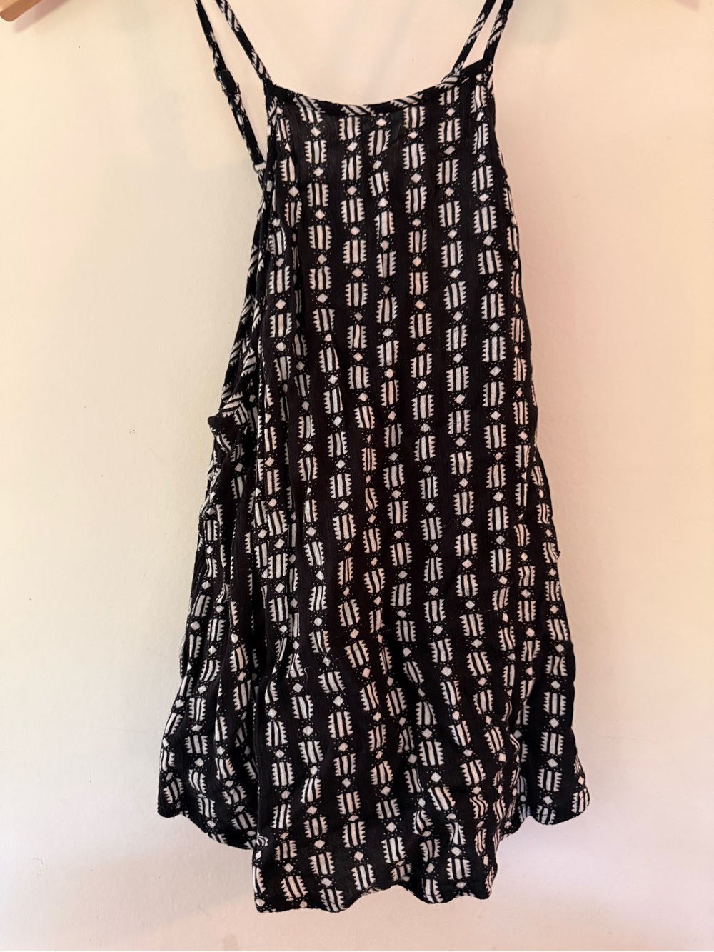 Billabong Black and White Patterned Spaghetti Strap Tank